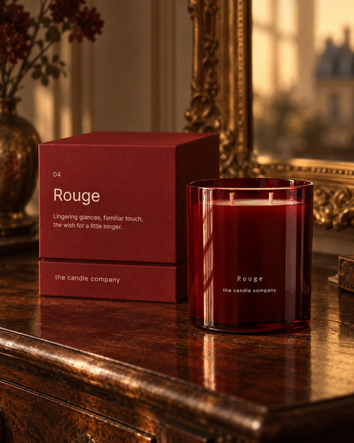 Rouge candle and matching textured gift box